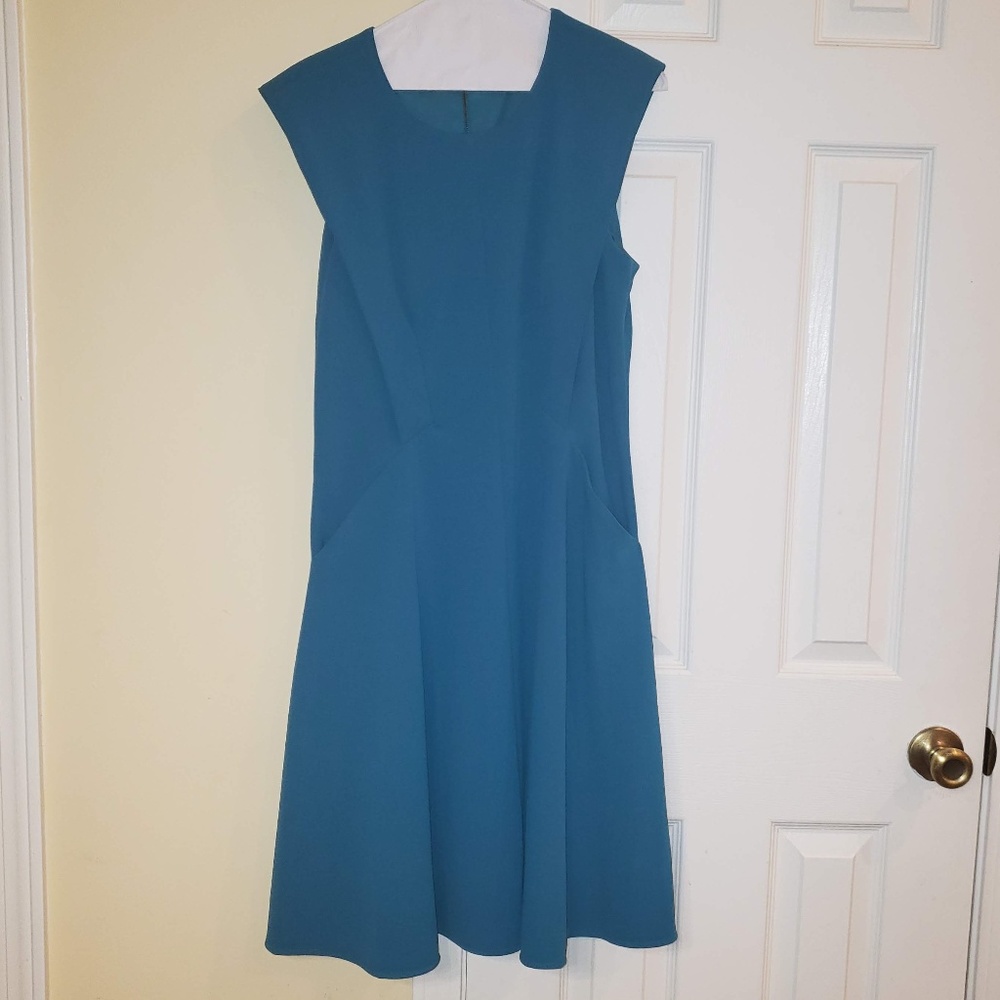NWOT Maggy London Sleeveless Teal Dress-Pockets!